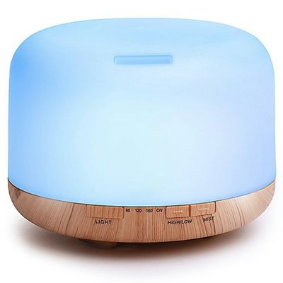 NO App-gecontroleerde 12W 500ml Asakuki Essentiële Olie Aroma Diffuser met afstandsbediening